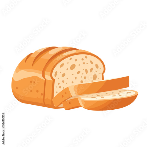 Fresh Baked Bread and Sliced Loaf on a Cutting Board for Healthy Eating
