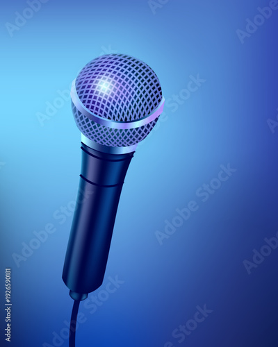 Vocal Talent Promotion Banner with Microphone and Soft Light Background