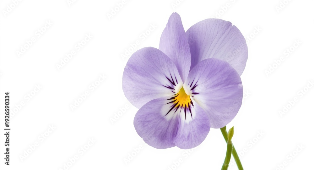 Fototapeta premium Clean isolated viola flower with clear copy space