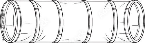 Collapsible Pet Tunnel Tube Black and White Line Art Illustration