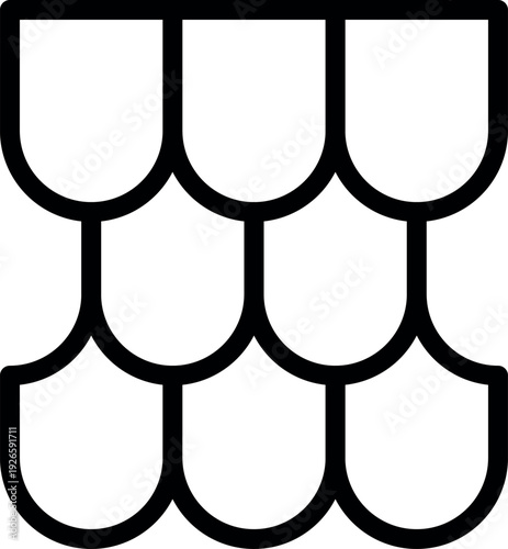 Roof tiling line icon. Ceramic tile symbol