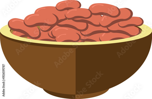 Pot beans in bowl. Hot mexican meal icon