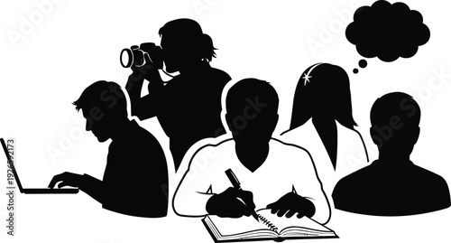 Group of students studying and discussing together in a collaborative learning environment