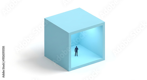 Person trapped in cube