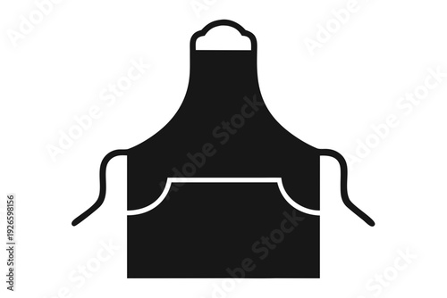 kitchen apron icon, Apron silhouette vector.