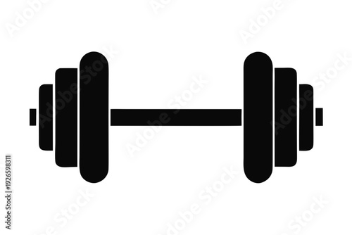 Dumbbell silhouette vector, Dumbbell icon, Gym Equipment icon black symbol.

