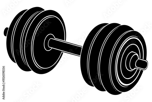 Dumbbell silhouette vector, Dumbbell icon, Gym Equipment icon black symbol.

