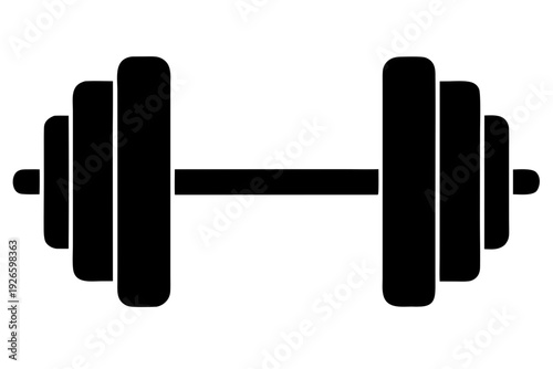 Dumbbell silhouette vector, Dumbbell icon, Gym Equipment icon black symbol.
