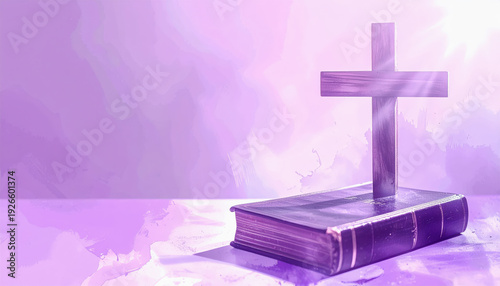 Wallpaper Mural fondo abstracto religioso en tonos morados para celebraciones y fiestas catolicas con cruz y blibia Torontodigital.ca