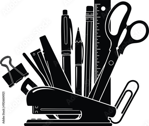 stationery set isolated on white