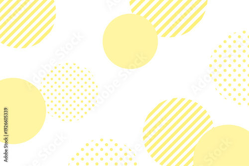 黄色 ドット ストライプ サークル かわいい ポップ 背景素材