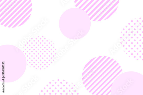 ピンク ドット ストライプ サークル かわいい ポップ 背景素材