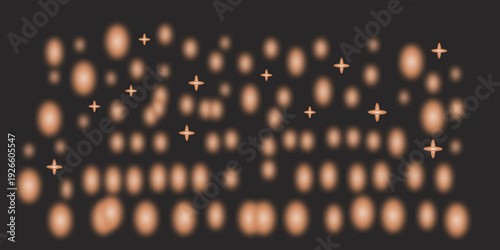 A mesmerizing display of glowing orbs and crosses against a dark backdrop