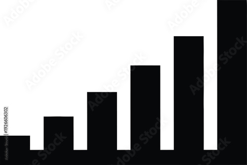 A black bar graph on a white background with increasing bar heights