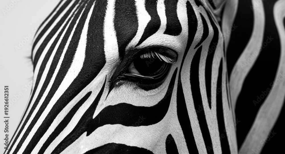 Fototapeta premium monochrome eye stripe artwork based on zebra design