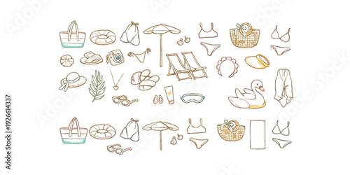 A hand drawn collection of zodiac signs and symbols featuring a doodle sketch style vector illustration set of icons for creative pattern design