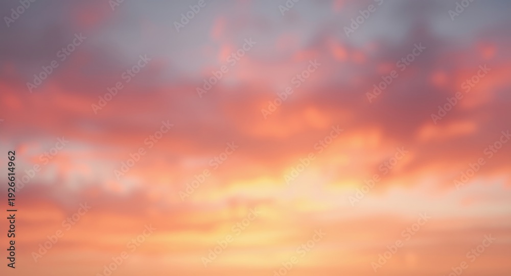 Fototapeta premium Soft glowing sunset sky with a creamy blurred background