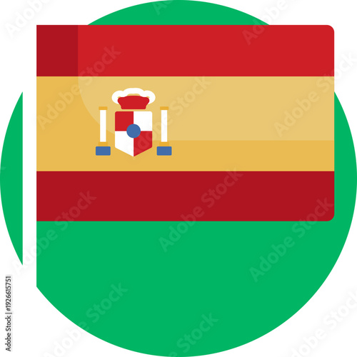 Spanish Flag – An icon representing the national flag of Spain, featuring red and yellow horizontal stripes with the national coat of arms.
