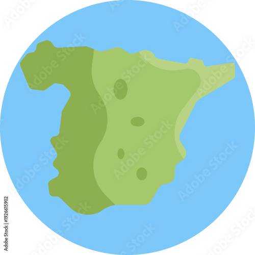 Spain Map Icon – Represents the geographic outline of Spain, typically used to indicate locations, regions, or travel-related content within the country.