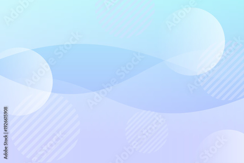 ポップ 　青と水色　抽象背景と円形ストライプのデザイン