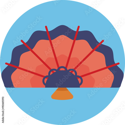 Flamenco fan symbol – An icon representing Spain’s vibrant flamenco tradition, elegance, and expressive performance style.