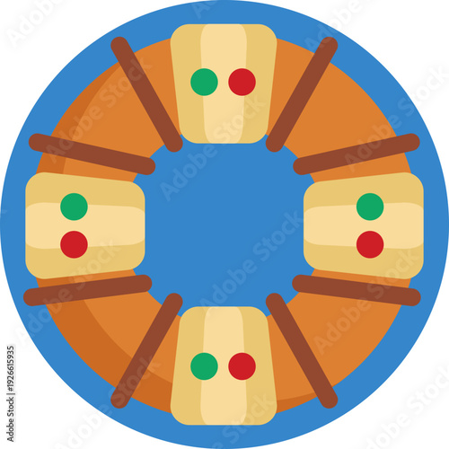 Roscón de Reyes – A traditional Spanish ring-shaped cake eaten on January 6th to celebrate Three Kings’ Day.