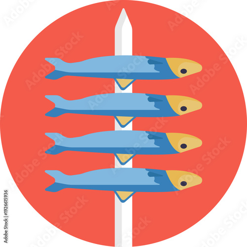 Espeto – A traditional Spanish dish of fresh sardines skewered on a stick and grilled over an open fire, typically on the beach in southern Spain.