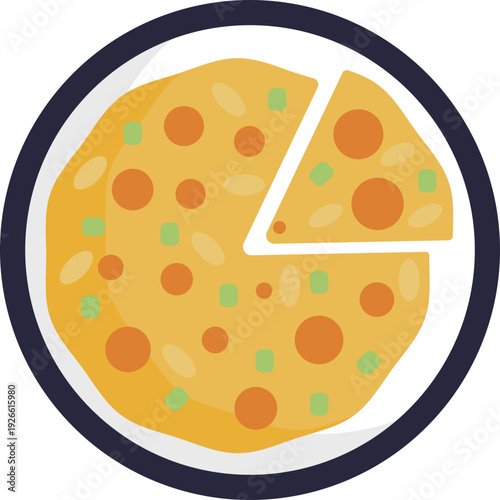 A traditional Spanish omelette made with eggs, potatoes, and sometimes onions, commonly known as “tortilla española.”