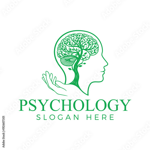Green logo of a human head with a tree growing out of it