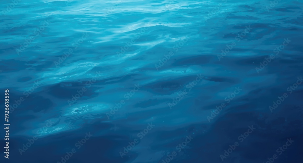 Fototapeta premium Blue textured ocean background featuring subtle light shimmer and ample room for copy space