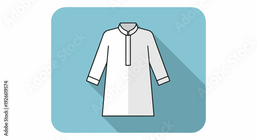 Clean icon of a white kurta shirt with a collar and button placket, representing traditional Indian menswear.