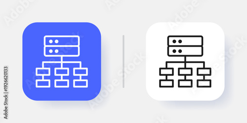 Database Management UI Button Icon with Active and Inactive States for SaaS Dashboard