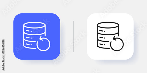 Database Management UI Button Icon with Active and Inactive States for SaaS Dashboard