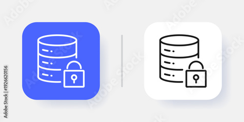 Database Management UI Button Icon with Active and Inactive States for SaaS Dashboard