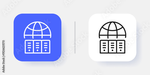 Database Management UI Button Icon with Active and Inactive States for SaaS Dashboard