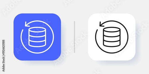 Database Management UI Button Icon with Active and Inactive States for SaaS Dashboard