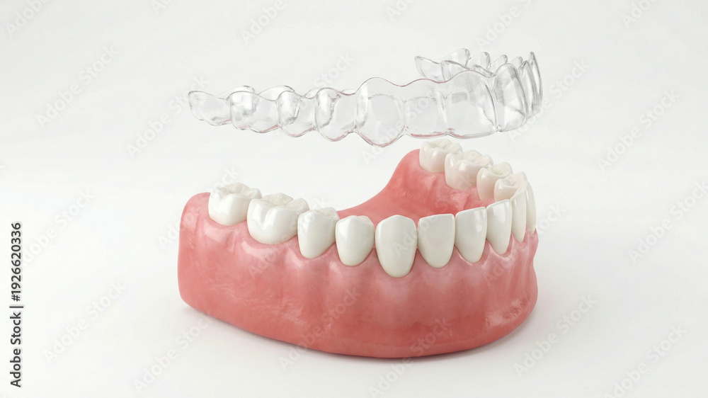 Obraz premium Invisible Clear Aligner and Dental Model for Orthodontics