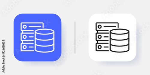 Database Management UI Button Icon with Active and Inactive States for SaaS Dashboard