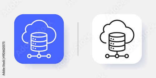 Database Management UI Button Icon with Active and Inactive States for SaaS Dashboard