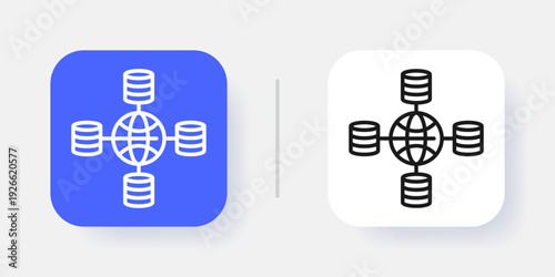 Database Management UI Button Icon with Active and Inactive States for SaaS Dashboard
