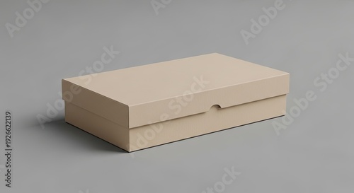 Sleek tan shallow rectangular box with a flush-fitting lid for elegant product presentation and boutique retail branding