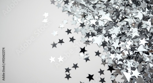 Shiny silver star confetti ...