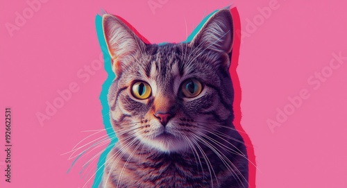 Modern pop art cat illustra...