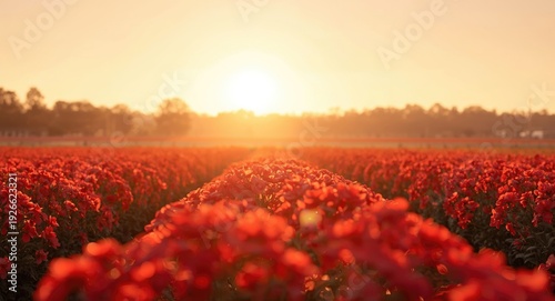 Warm sunset light fills a n...