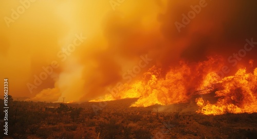Sweeping wildfire driven by...
