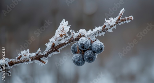 Vine branch carrying frozen...