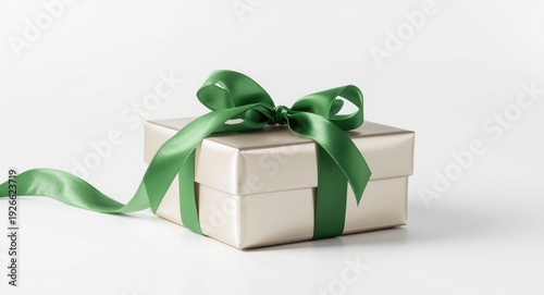 Festive gift box tied with ...