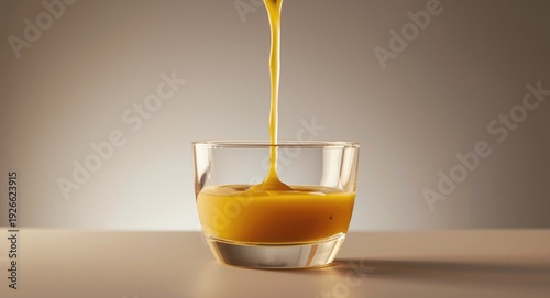 Golden yellow dressing pour...