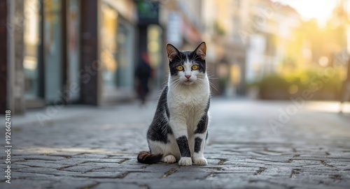 Urban stray feline with dis...