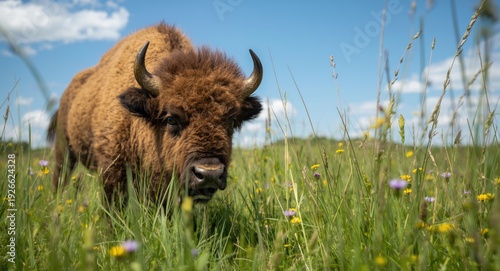 Curious young European biso...